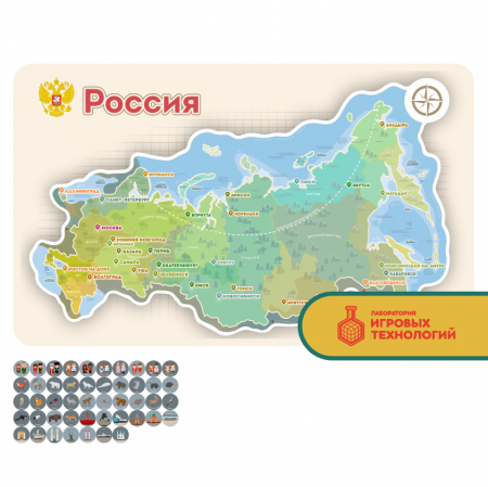 Детальное изображение Магнитная панель карта  "РОССИЯ"