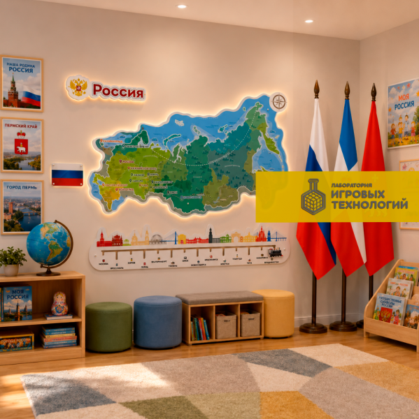 Детальное изображение Магнитная карта РОССИИ 3Д с подсветкой