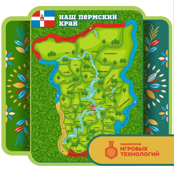 Детальное изображение Магнитная панель "Карта Пермского края" 