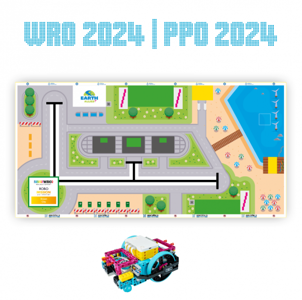 Детальное изображение Поле WRO 2024 — RoboMission Junior (средняя категория)